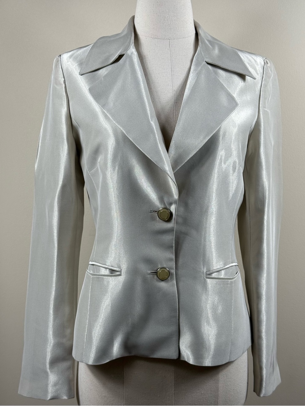 Luca Luca 100% Silk Satin Blazer Sz 42 Italy
